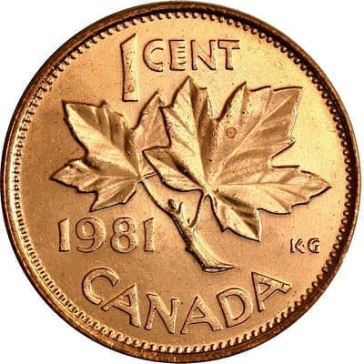 Canadian 1981 One Cent Value