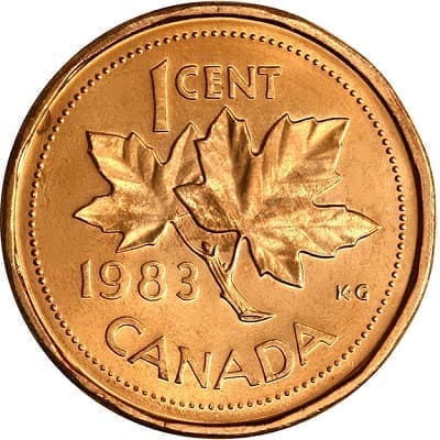 Canadian 1983 One Cent Value