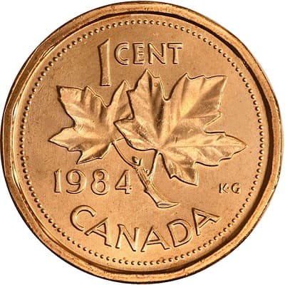 Canadian 1984 One Cent Value