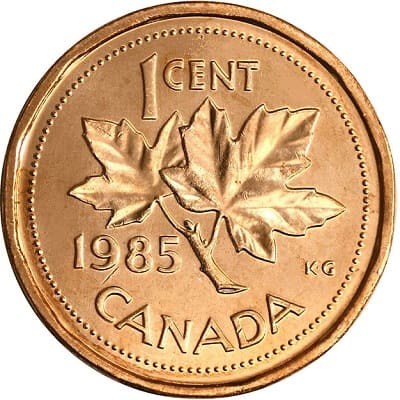 Canadian 1985 One Cent Value