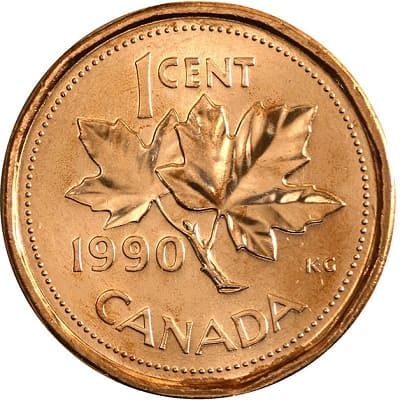 Canadian 1990 One Cent Value