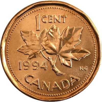 Canadian 1994 One Cent Value