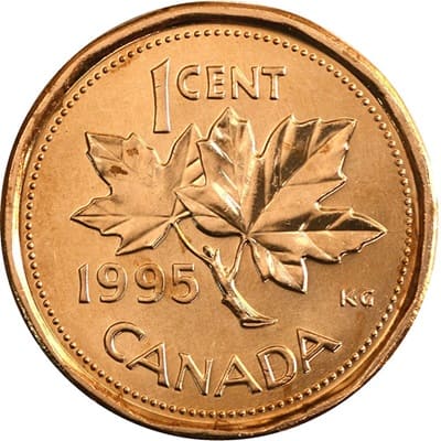 Canadian 1995 One Cent Value