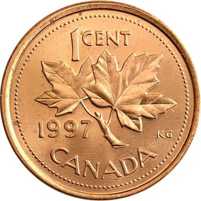 Canadian 1997 One Cent Value