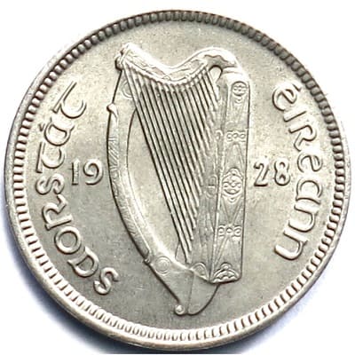 Irish Free State 1928 Threepence