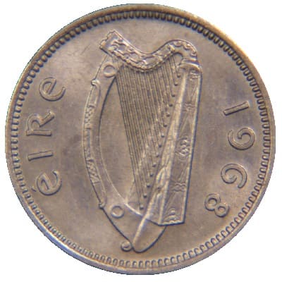 Eire 1968 Threepence