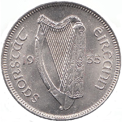 Irish Free State 1935 Sixpence