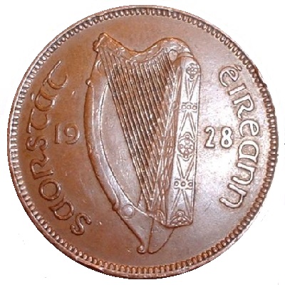 Irish Free State 1928 Half Penny