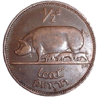 Irish 1933 Half Penny Value