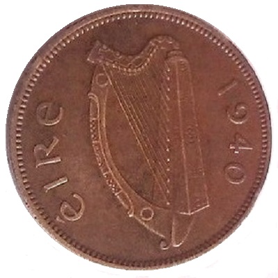 Eire 1940 Half Penny