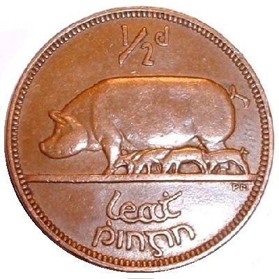 Irish 1940 Half Penny Value