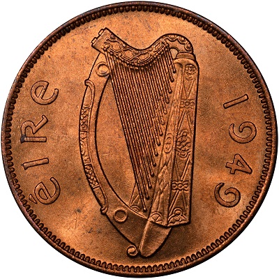 Eire 1949 Half Penny