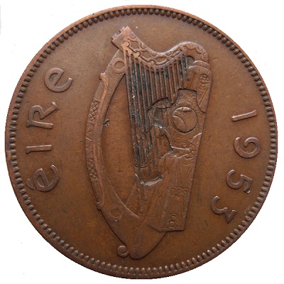 Eire 1953 Half Penny