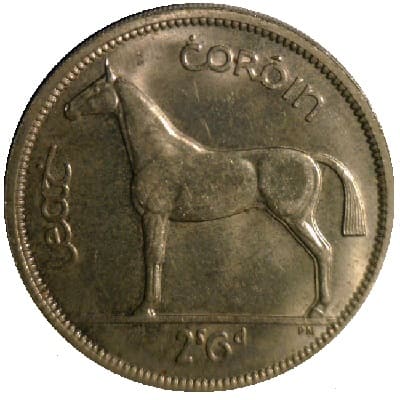 Irish 1962 Half Crown Value