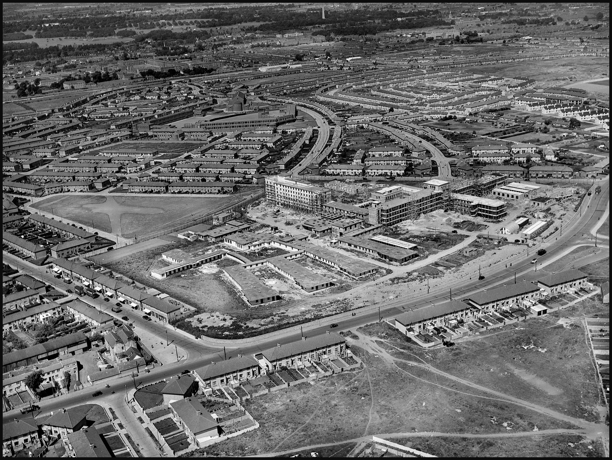 Aerial View of Crumlin, Dublin in the 1950s, Dublin, Ireland