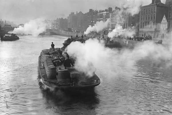 Barges on the River Liffey in ..., Dublin, Ireland