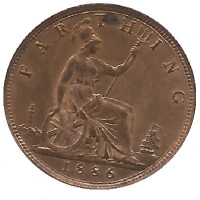 1886 UK Farthing Value