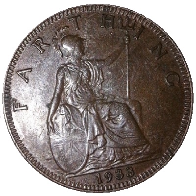 UK Farthing 1933 Value