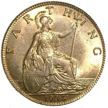 UK Farthing 1934 Value
