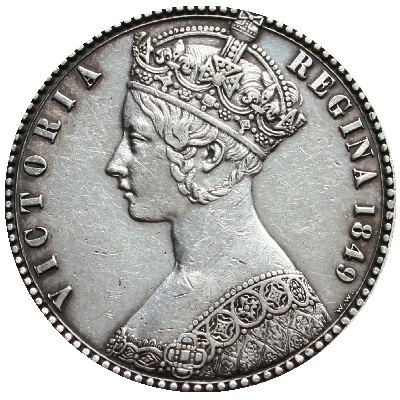 1849 UK Florin | 1849 two-shilling piece
