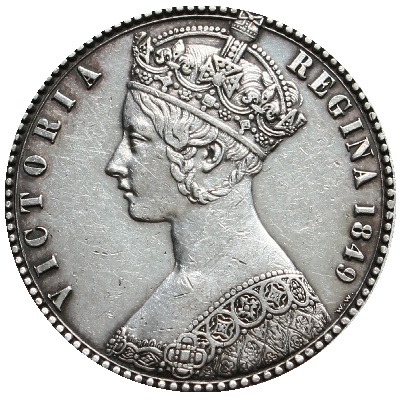 1849 UK Florin | 1849 two-shilling piece