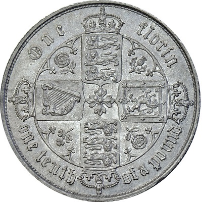 1854 Two Shillings Value