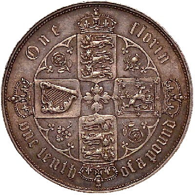 1855 Two Shillings Value