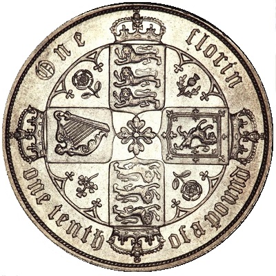 1857 Two Shillings Value
