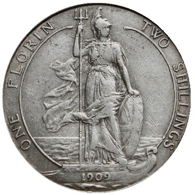 UK Florin 1909 Value