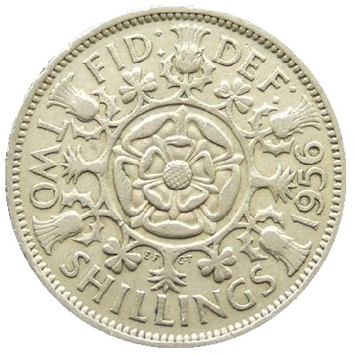 1956 Two Shillings Value