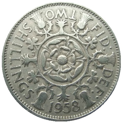 1958 Two Shillings Value