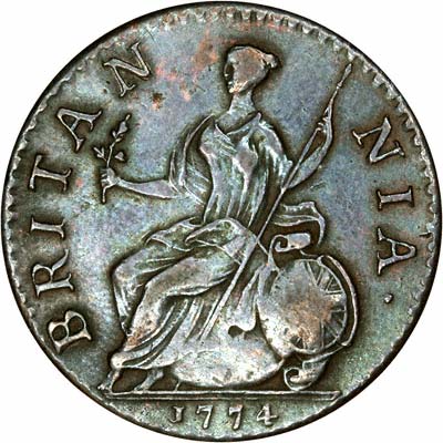1774 UK Half Penny Value