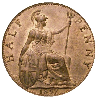 1897 UK Half Penny Value