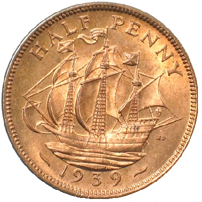 1939 UK Half Penny Value
