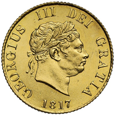 Gold 1817 half sovereign Value