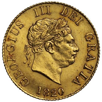 Gold 1820 half sovereign Value