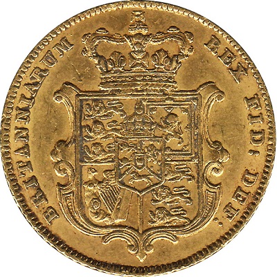 Gold 1823 half sovereign Value