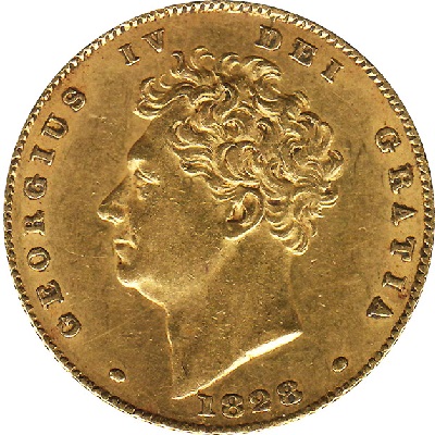 Gold 1823 half sovereign Value
