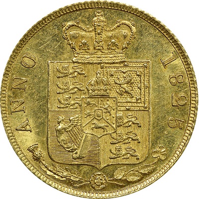 Gold 1825 half sovereign Value