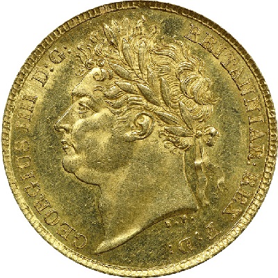 Gold 1825 half sovereign Value