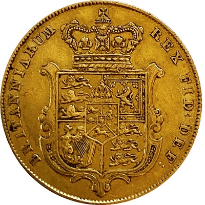 Gold 1826 half sovereign Value