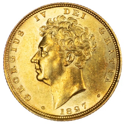 Gold 1827 half sovereign Value