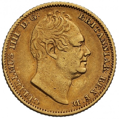 Gold 1834 half sovereign Value