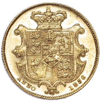 Gold 1836 half sovereign Value