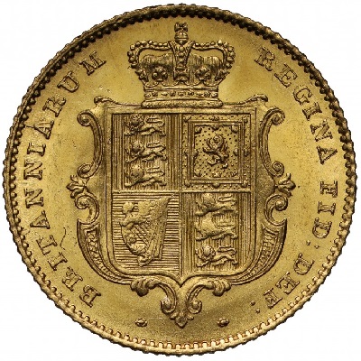 Gold 1838 half sovereign Value
