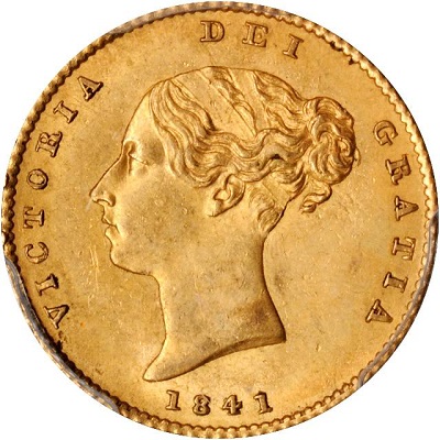 Gold 1841 half sovereign Value