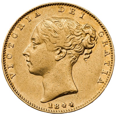 Gold 1844 half sovereign Value