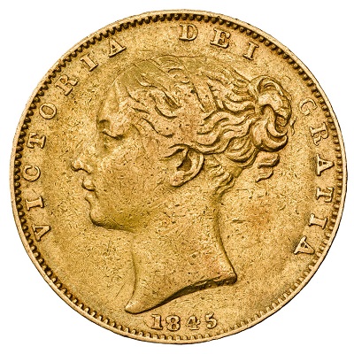 Gold 1845 half sovereign Value