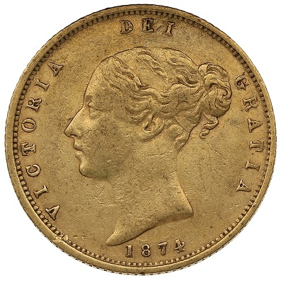 Gold 1874 Half Sovereign Value