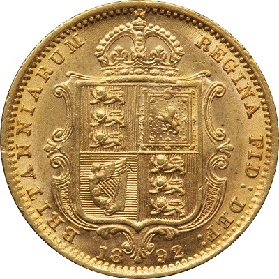 Gold 1892 Half Sovereign Value